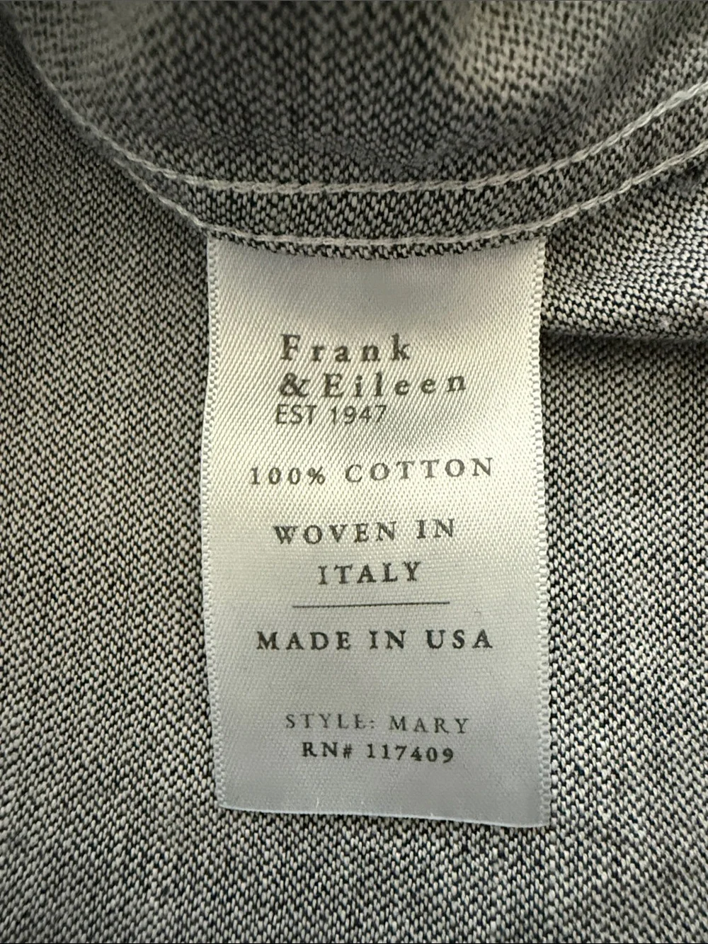 Frank & Eileen Navy and Heather Gray Shirt Panel - Picture 4 of 5